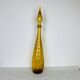 Empoli carafe, Italian yellow glass bottle, vintage.