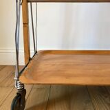 Scandinavian service in beech wood metal and metal upright in 60s