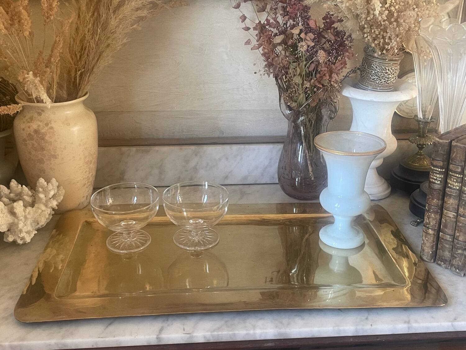 Plateau en laiton vintage