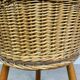 Tripod rattan basket, club feet, 1960s