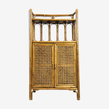 Bamboo and rattan storage cabinet