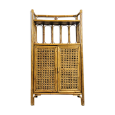 Bamboo and rattan storage cabinet