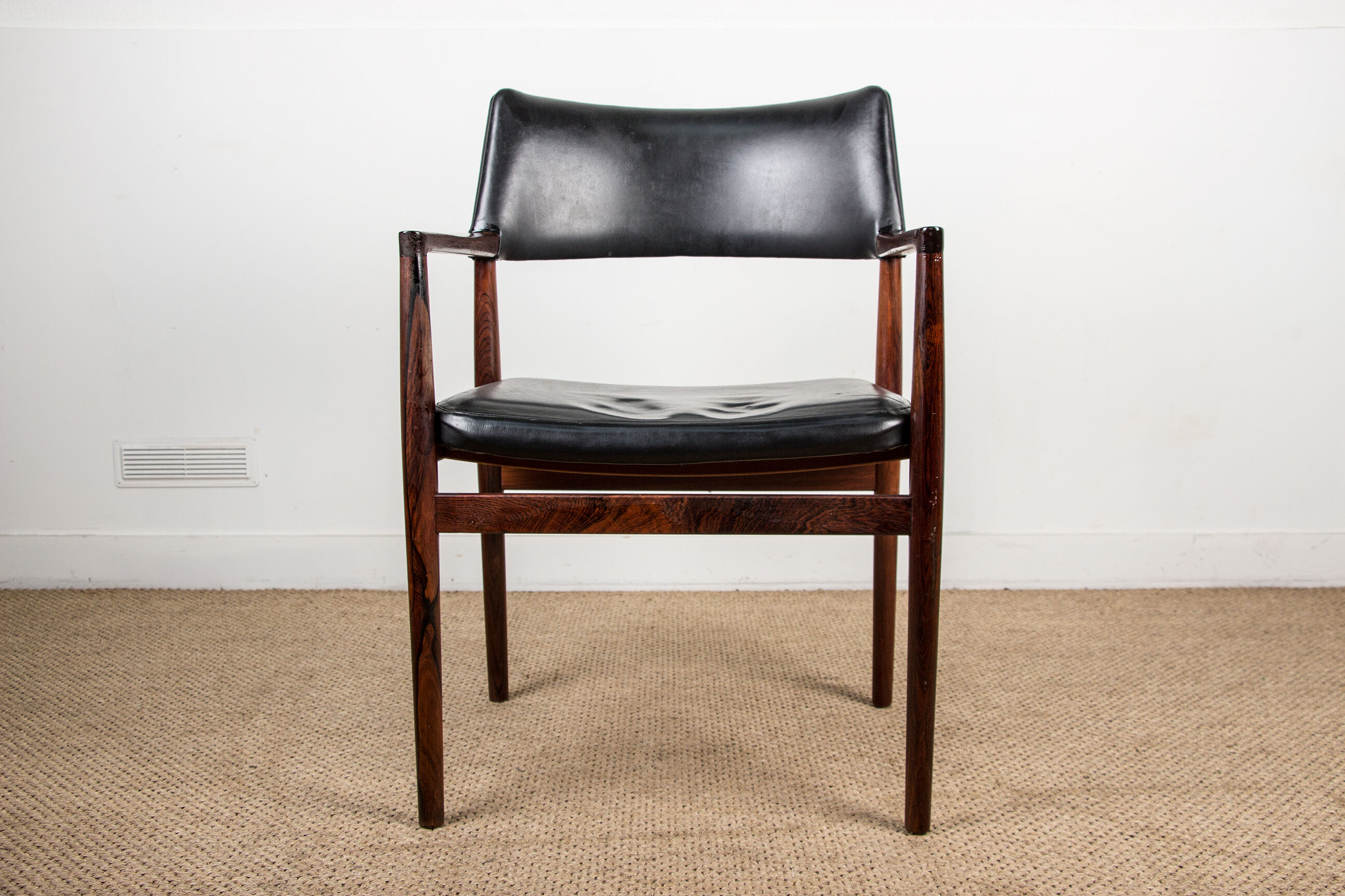 Danish Rosewood and Leather armchair by Erik Worts for Soro Stolefabrik.