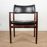 Danish Rosewood and Leather armchair by Erik Worts for Soro Stolefabrik.