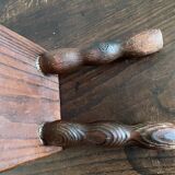 Wooden footrest stool