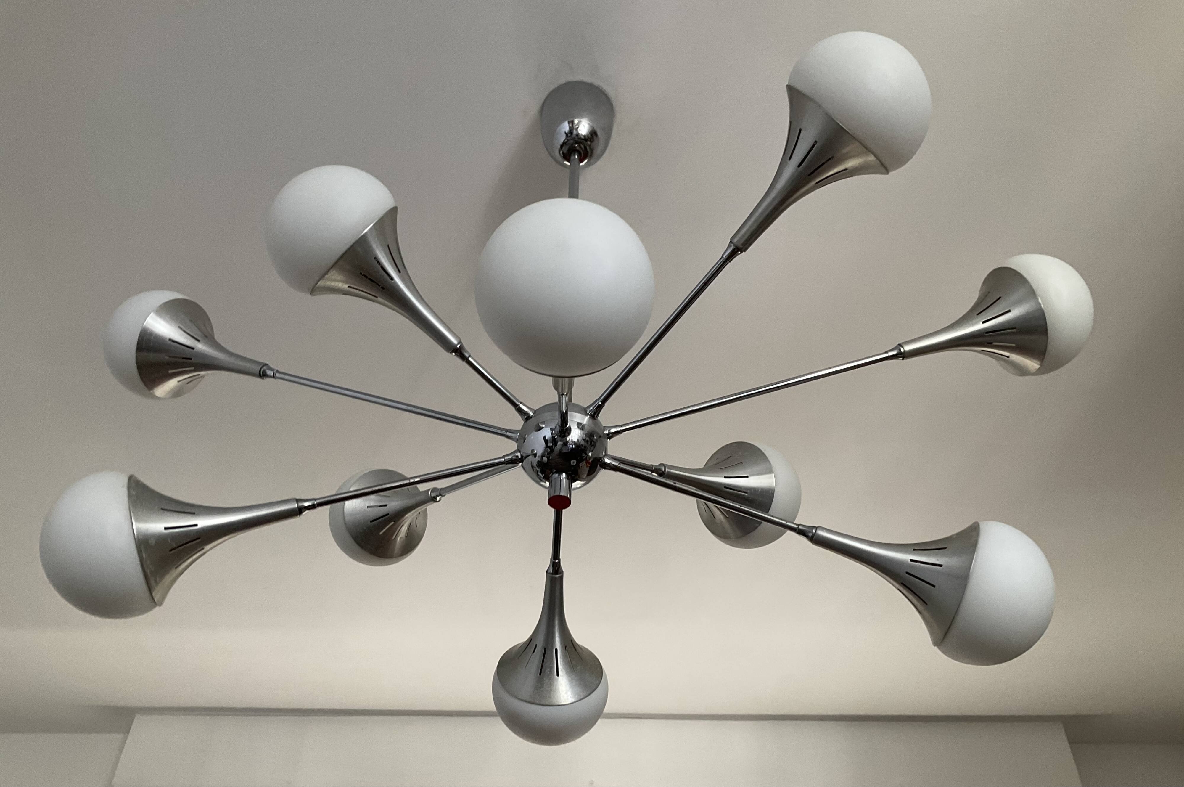 Vintage trumpet chandelier from the 70s