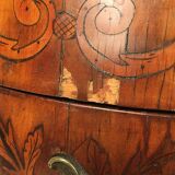 Louis XV style chest of drawers, richly inlaid, animated front and side. 19th century