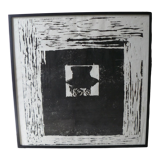 Wood engraving and frame