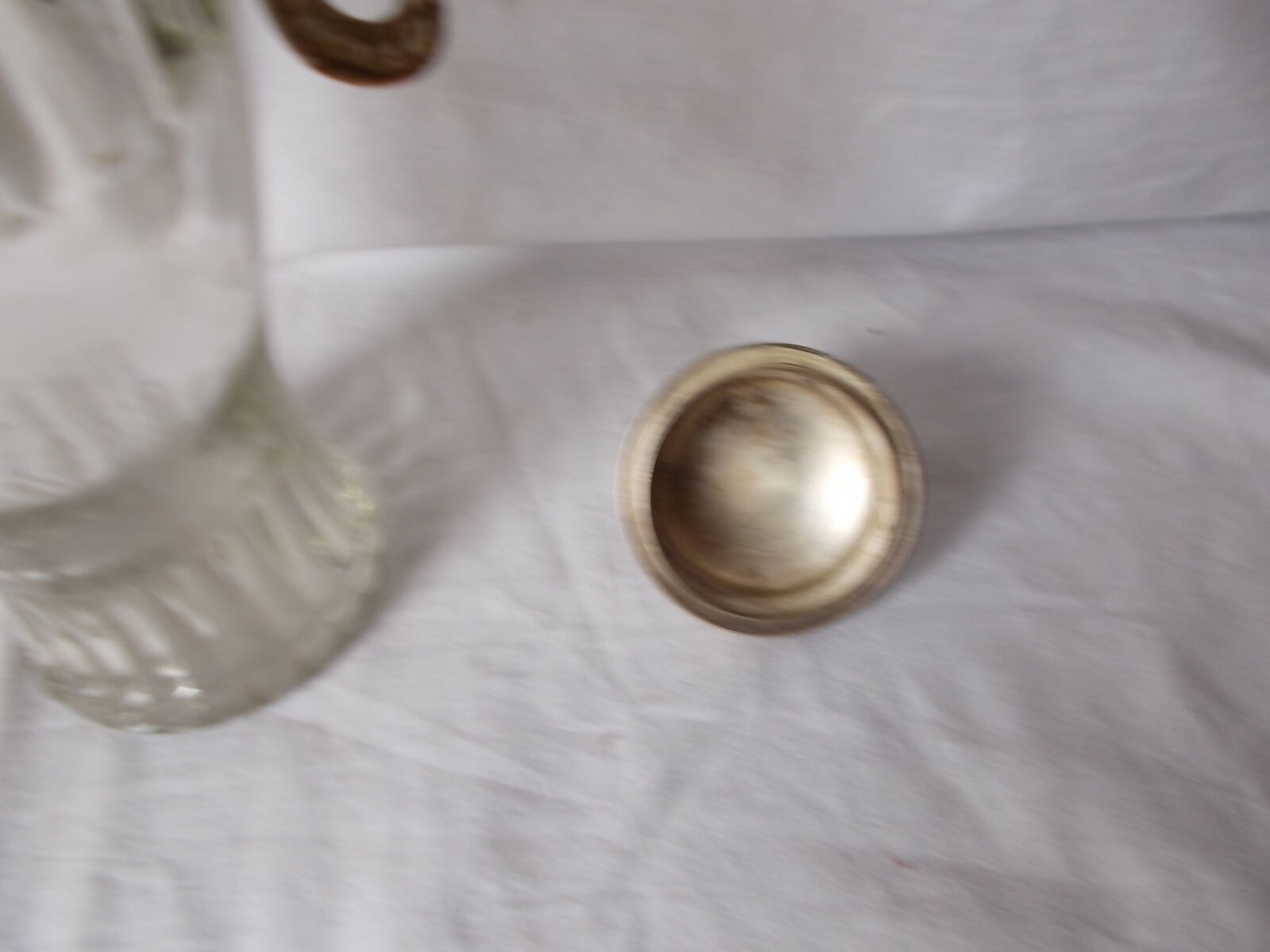Pichet aiguière en verre et métal argenté