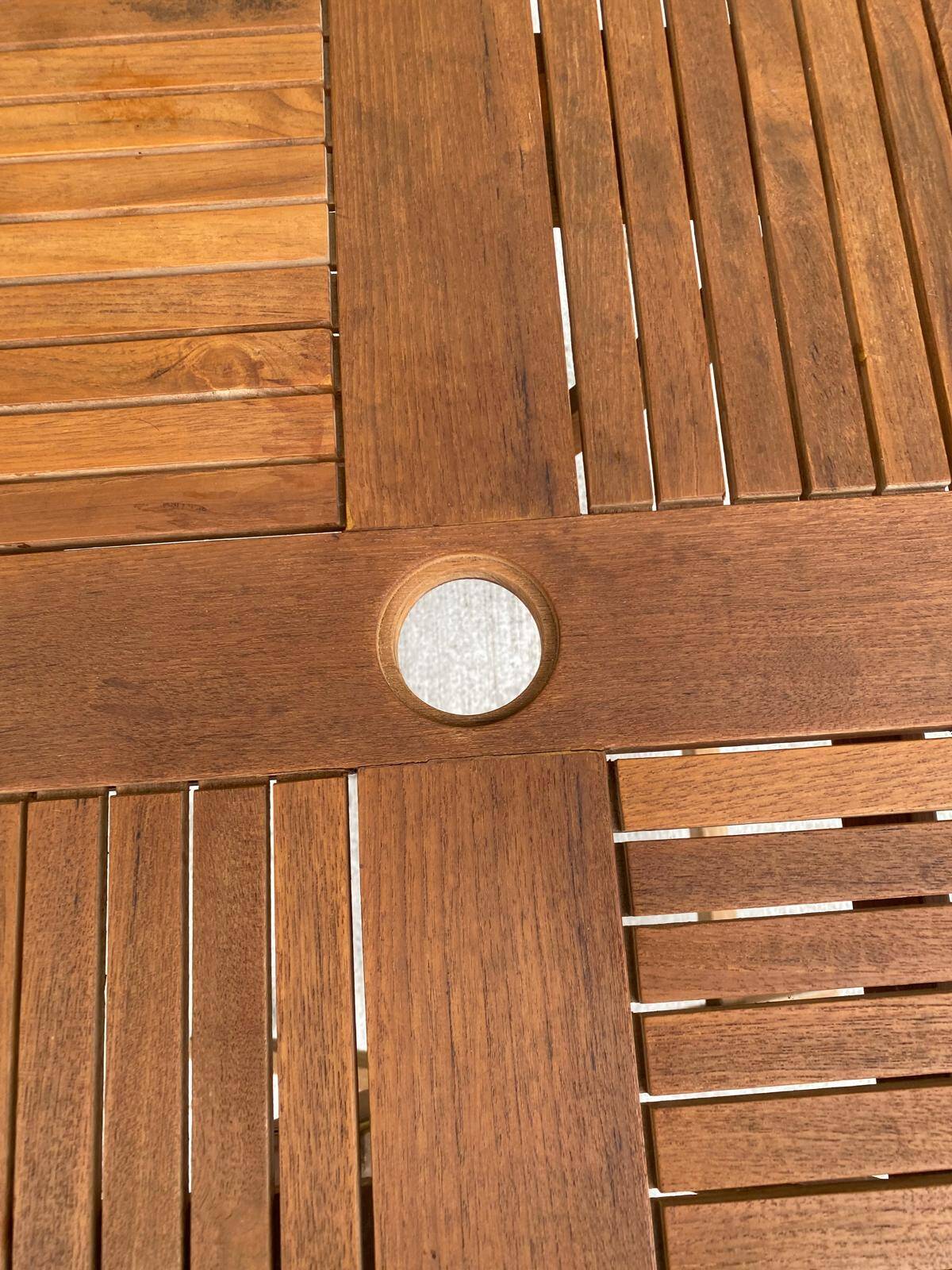 Folding garden table in solid teak Proloisirs parasol 80cm