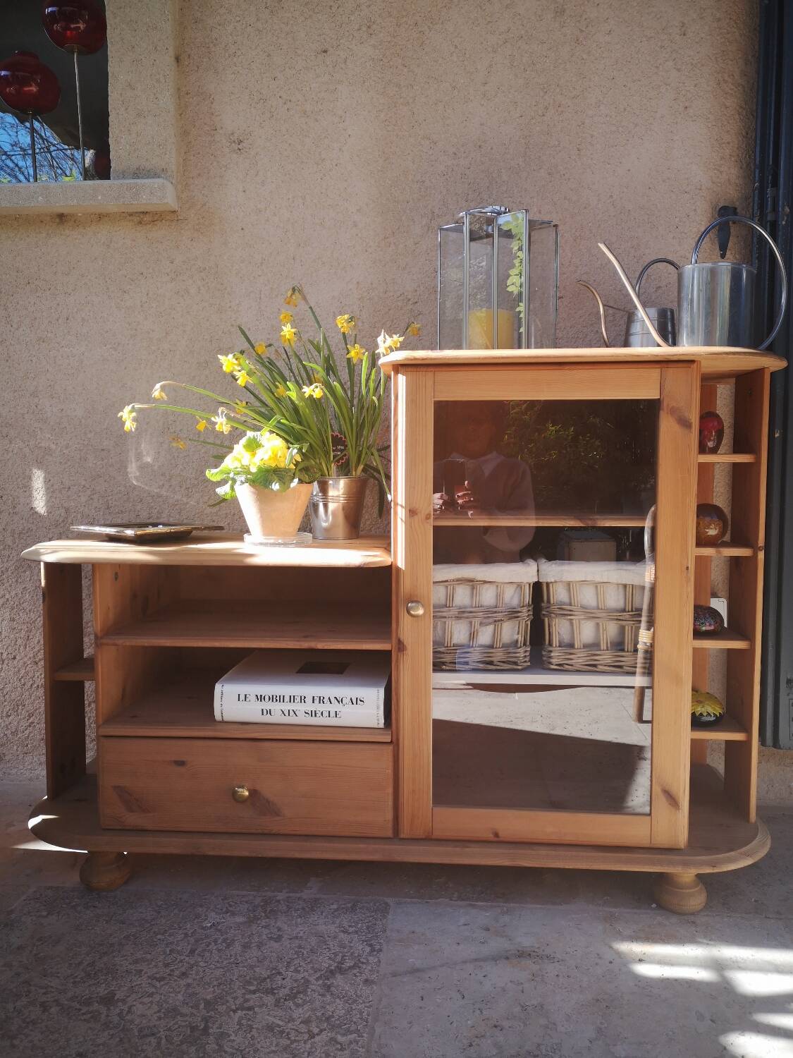 Antique asymmetrical pine furniture