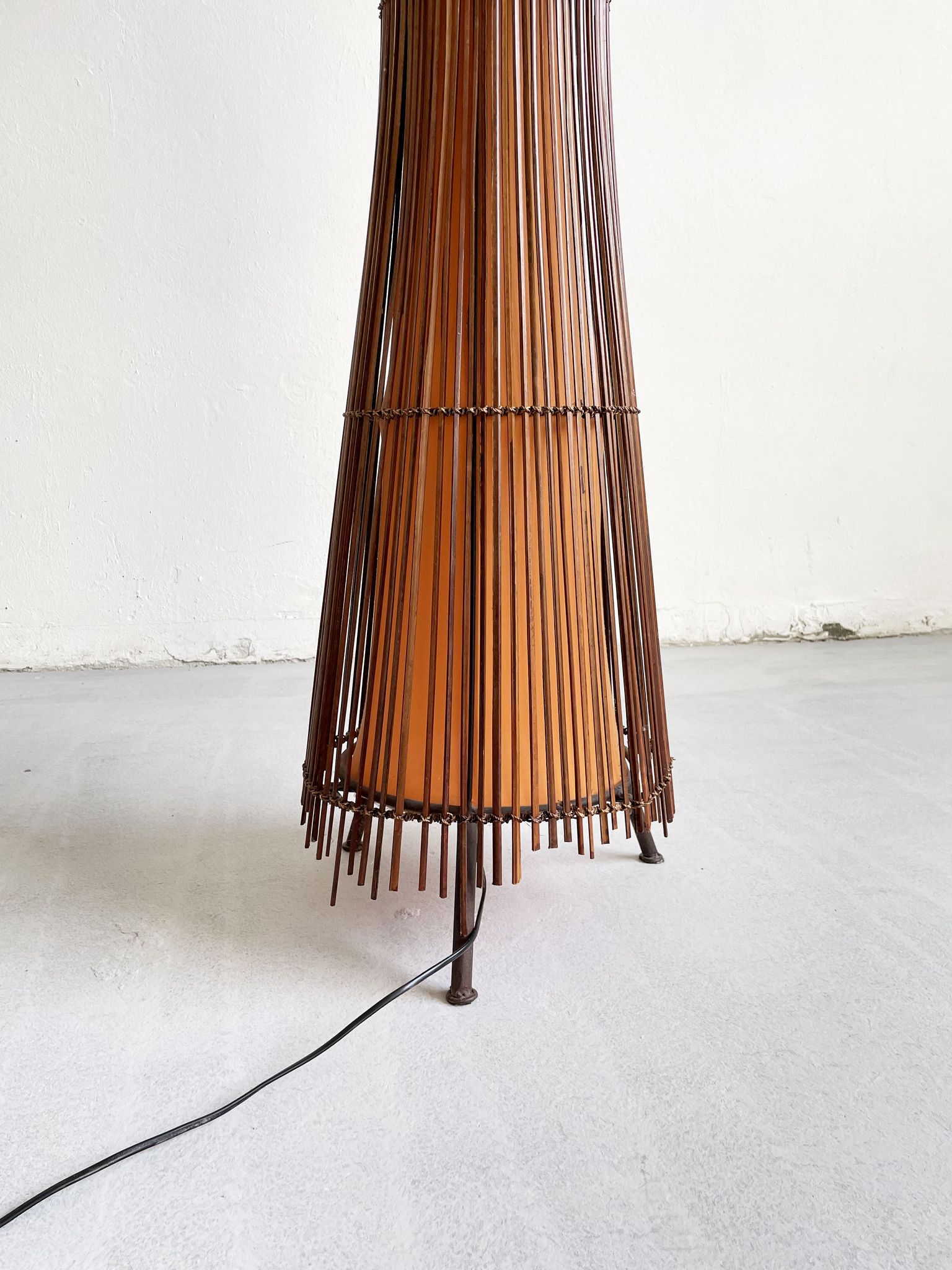 Vintage French 1980's Sculptural Floor Lamp Kobe; Japandi Organic Form