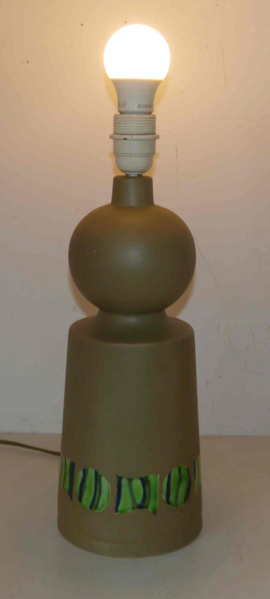 Lampe des années 7's en céramique