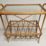 Vintage Review Door with Shelf, Bamboo / Rattan Sofa End