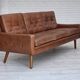 1970s, 3-seater Danish sofa, brown furniture leather with patina.