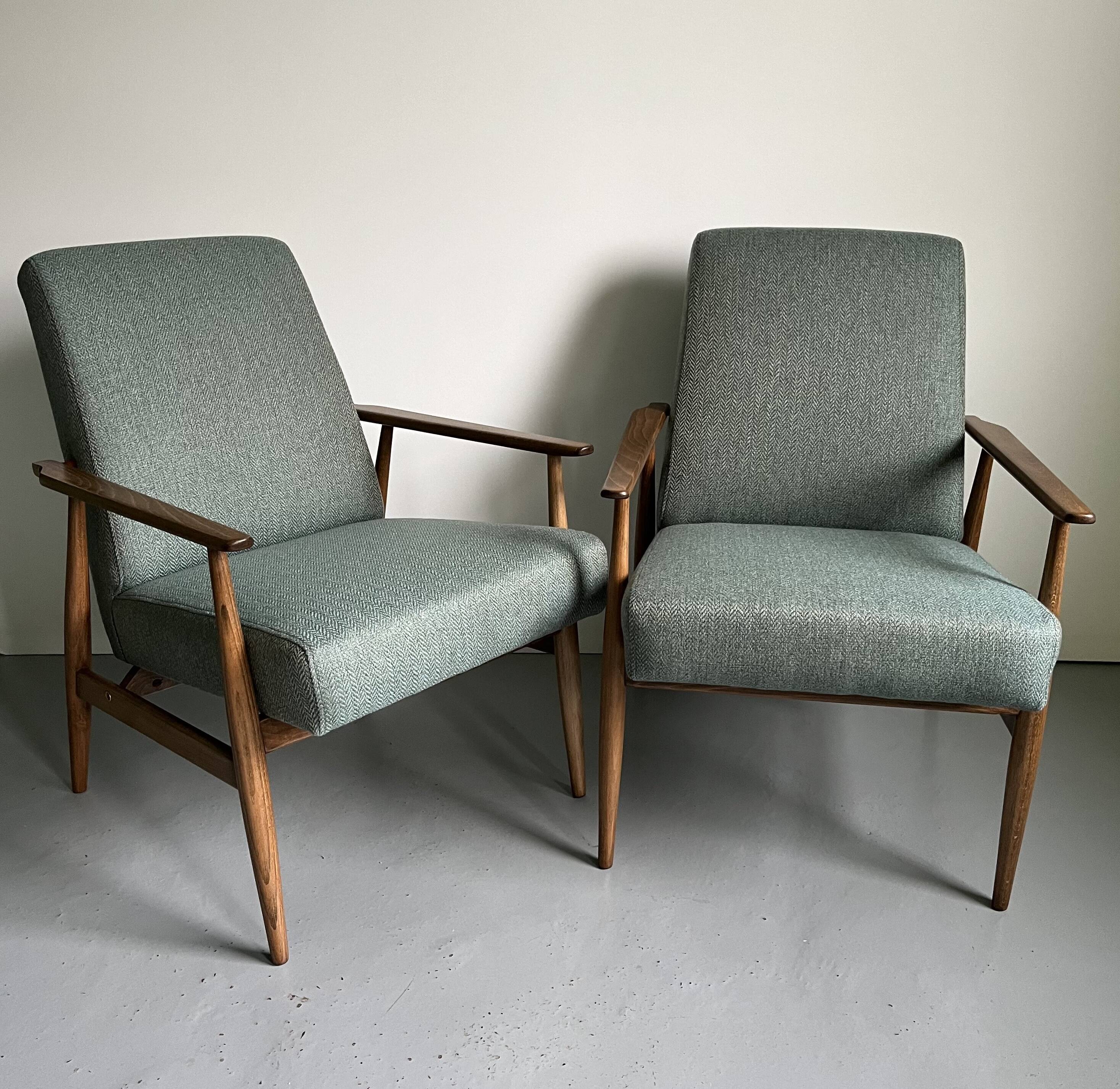 Vintage Mid-Century Armchairs: H.Lis 300-190 Restored Pair