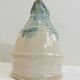 Vintage beige and blue glazed ceramic pitcher – Rustic handcrafted jug