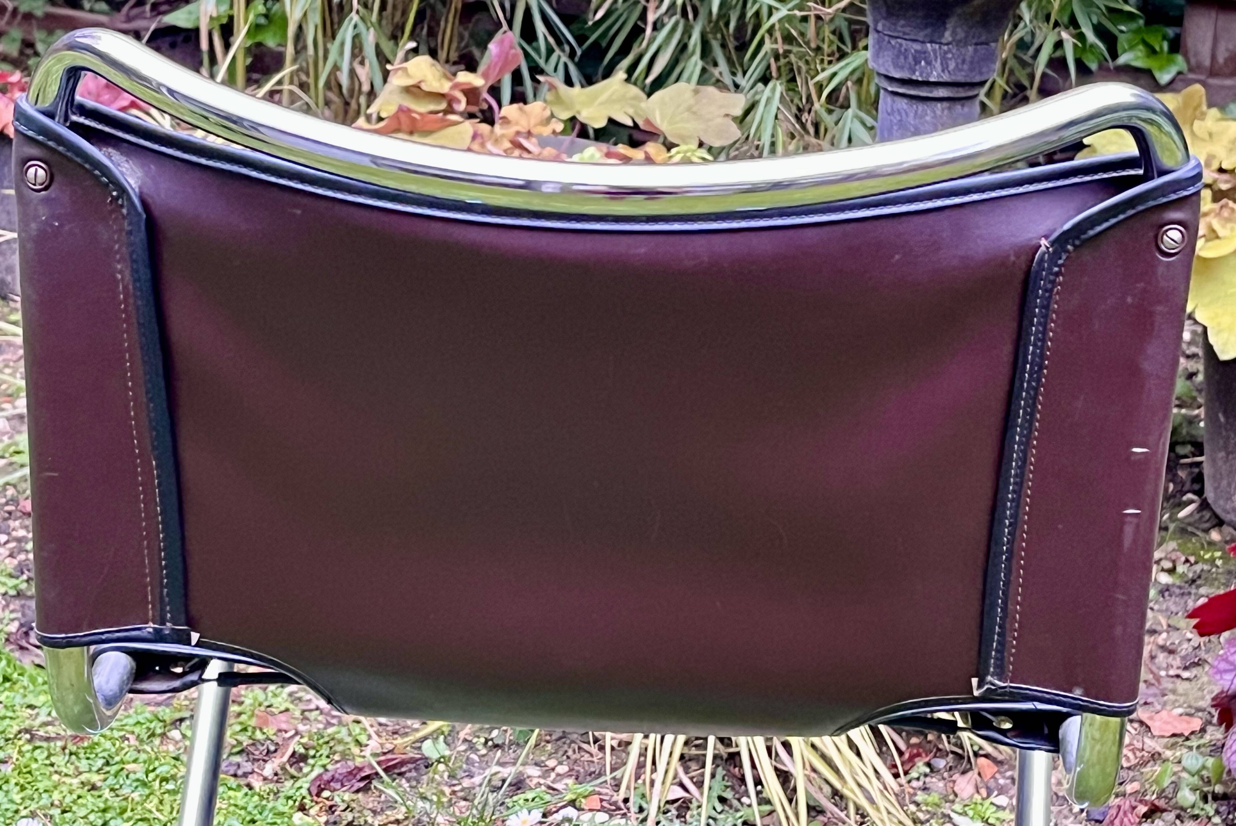 Leather designer chair - Biscia model - Pascal Mourgue