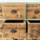 Vintage industrial wooden cabinet with original handels, 1930's