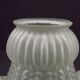 Pair French 1930s White Opaque Patterned Glass Replacement Shades 0161