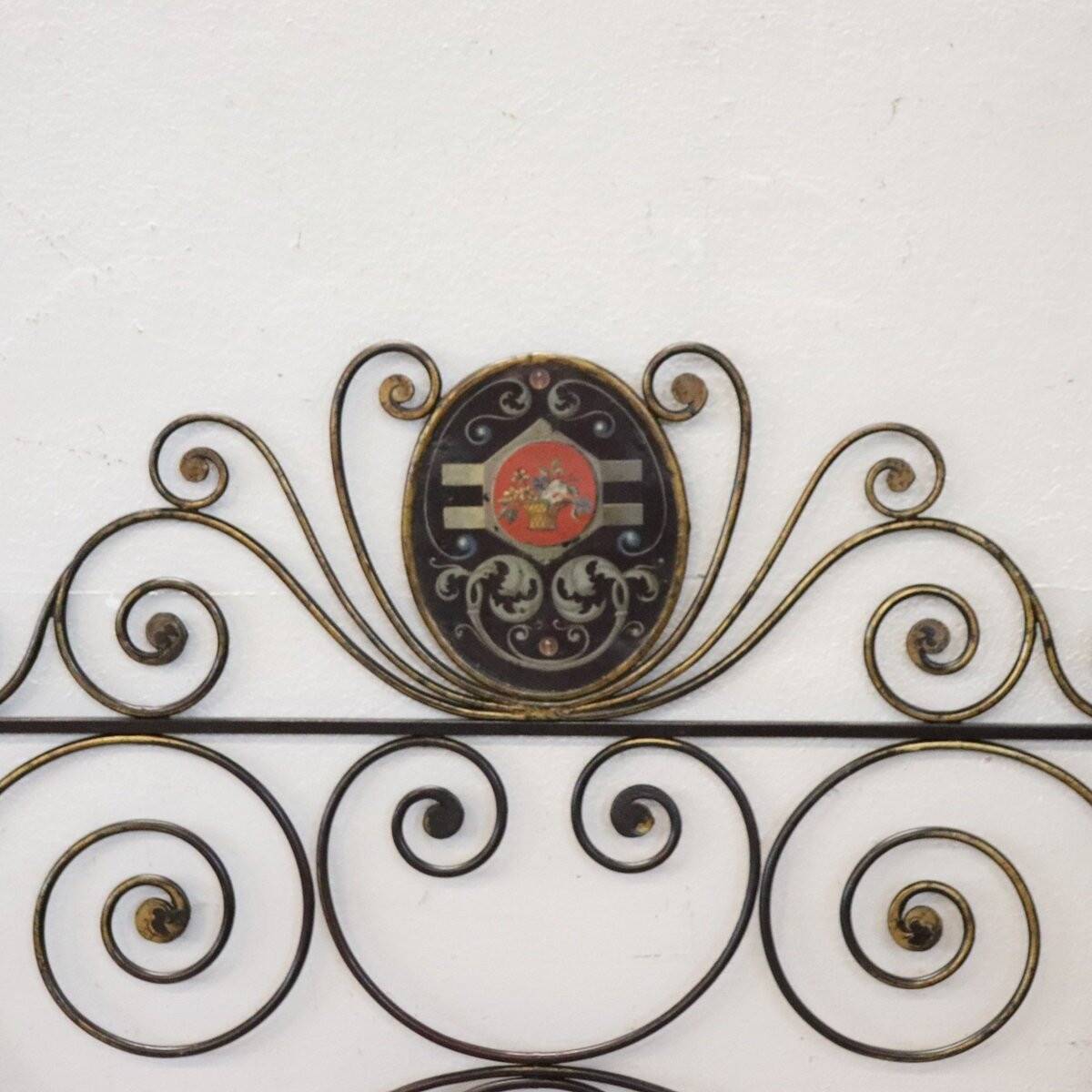 Pair Of Antique Headboards In Wrought Iron, Italy Early 19th Century