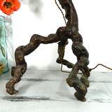 Large wooden lamp of vine stump