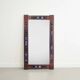 Rosewood mirror with blue ceramic tiles