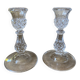Set of two Arques crystal candle holders