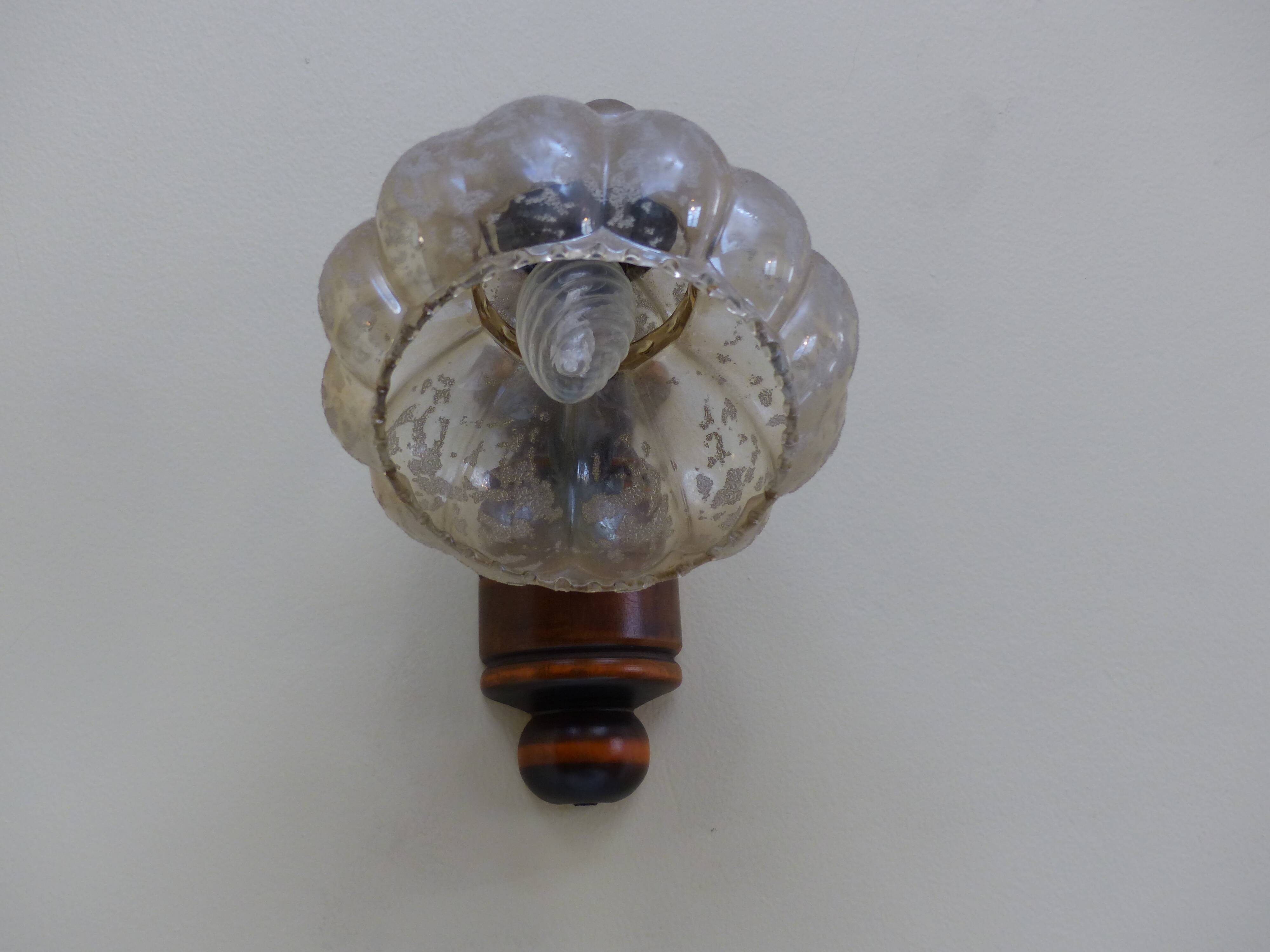 Wall lamp wood base