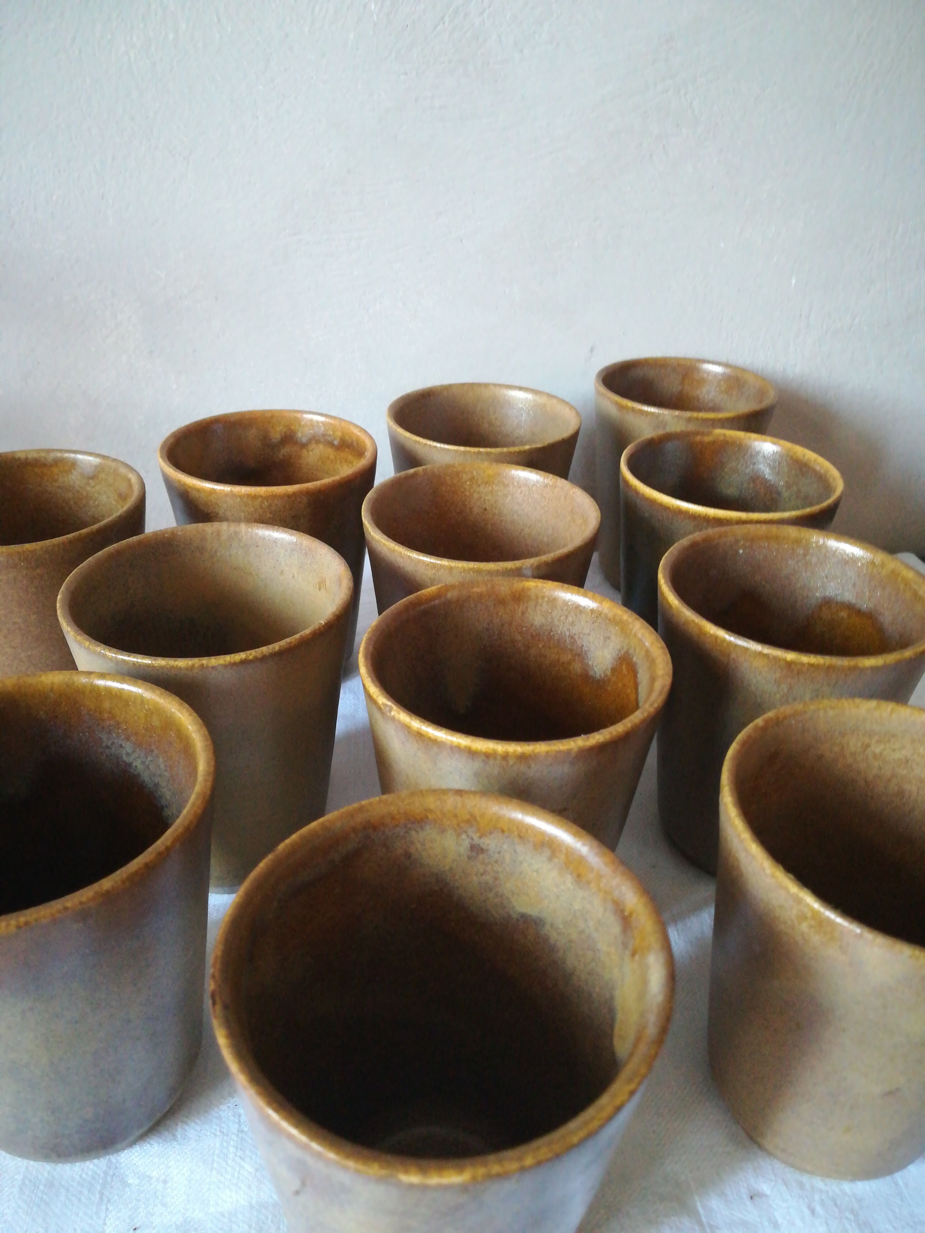 12 sandstone cups