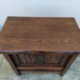 ARANJOU vintage solid elm brutalist bar cabinet