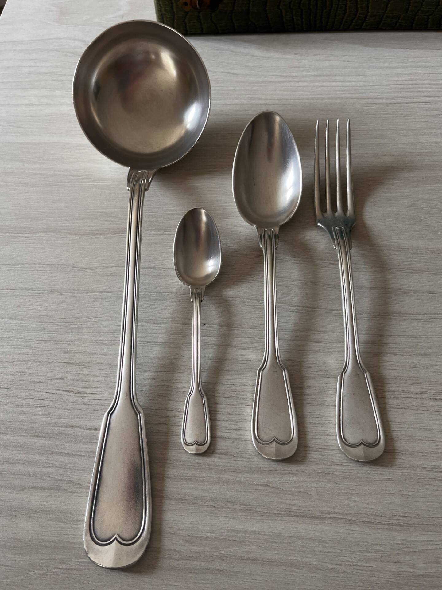 Old silver plated housewife