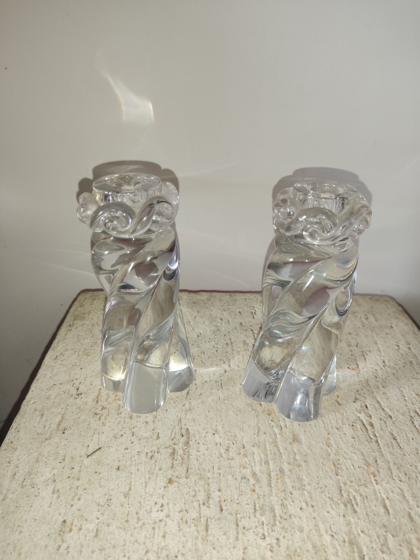 Baccarat crystal candlestick x2