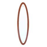 Oval wall mirror in teak, 1960s