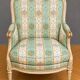 Louis XVI style lacquered bergère – Floral patterned fabric – mid-20th century
