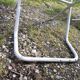 Pair of iron and old wood garden chairs
