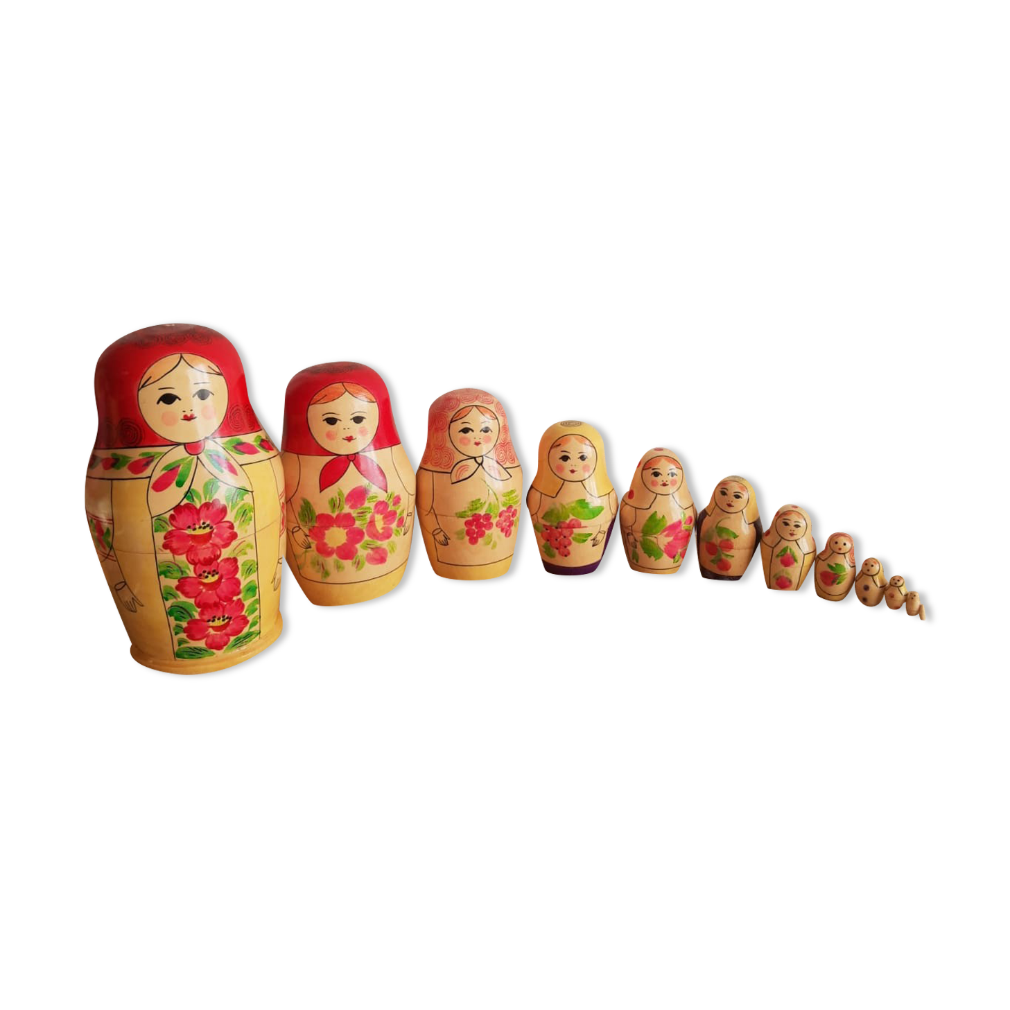 Set of 12 Russian nesting dolls - vintage
