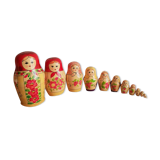 Set of 12 Russian nesting dolls - vintage