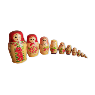 Set of 12 Russian nesting dolls - vintage