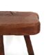 Brutalist tripod stool in wood, 1950s mountain folk art.