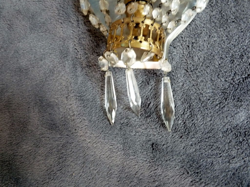 2 old hot air balloon sconces crystal grapevines 2 lights