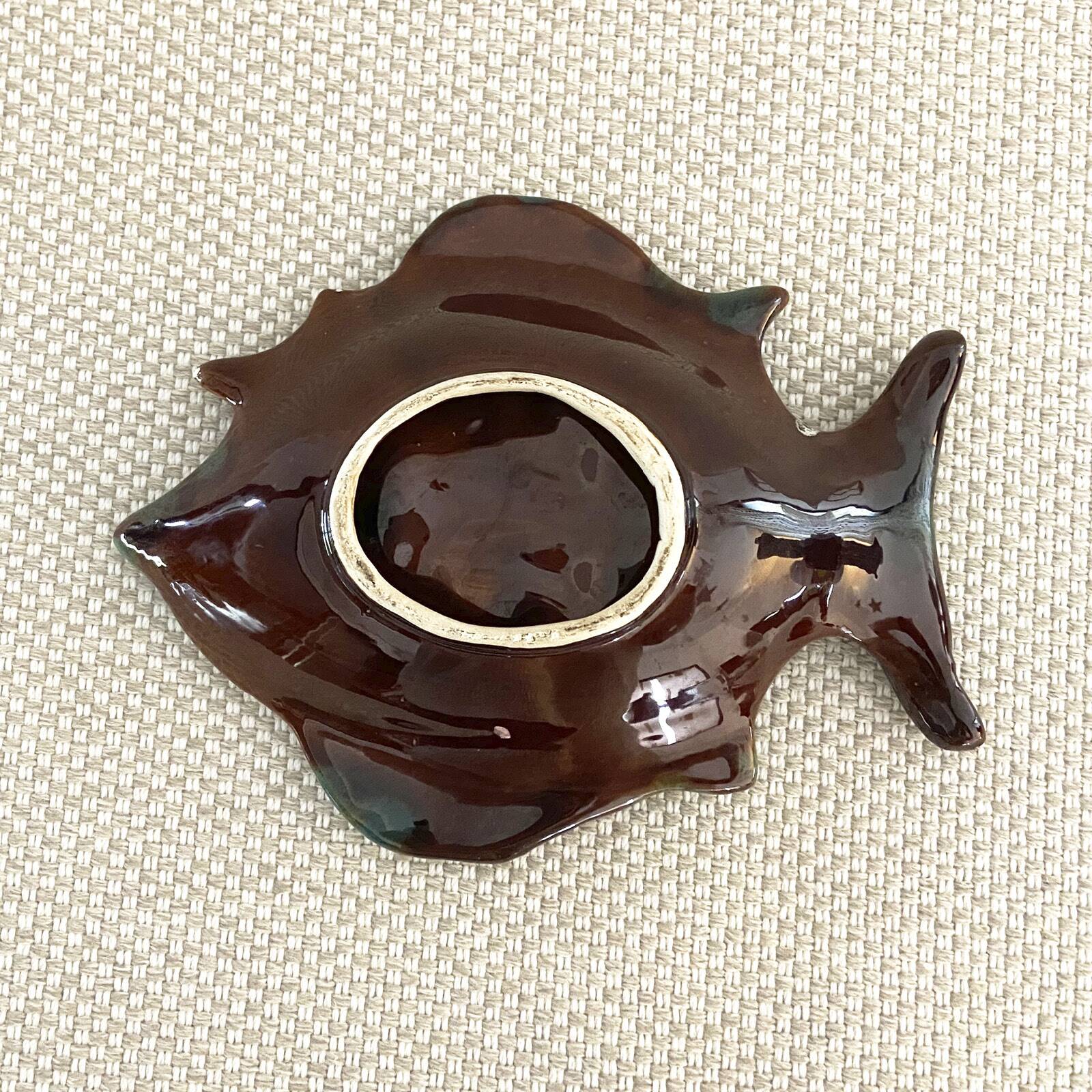 Vide-poche poisson Vallauris – céramique bleue – années 1970