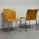 Ensemble de 4 chaises empilables vintage — Contreplaqué moulé et chrome, 199