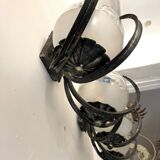 Brutalist pair of Mazzega glass sconces, Italy 1960