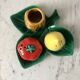 Salt shaker, mustard pepper shaker and slip set from the 60s