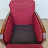 Fauteuil club ancien en tissu années 50