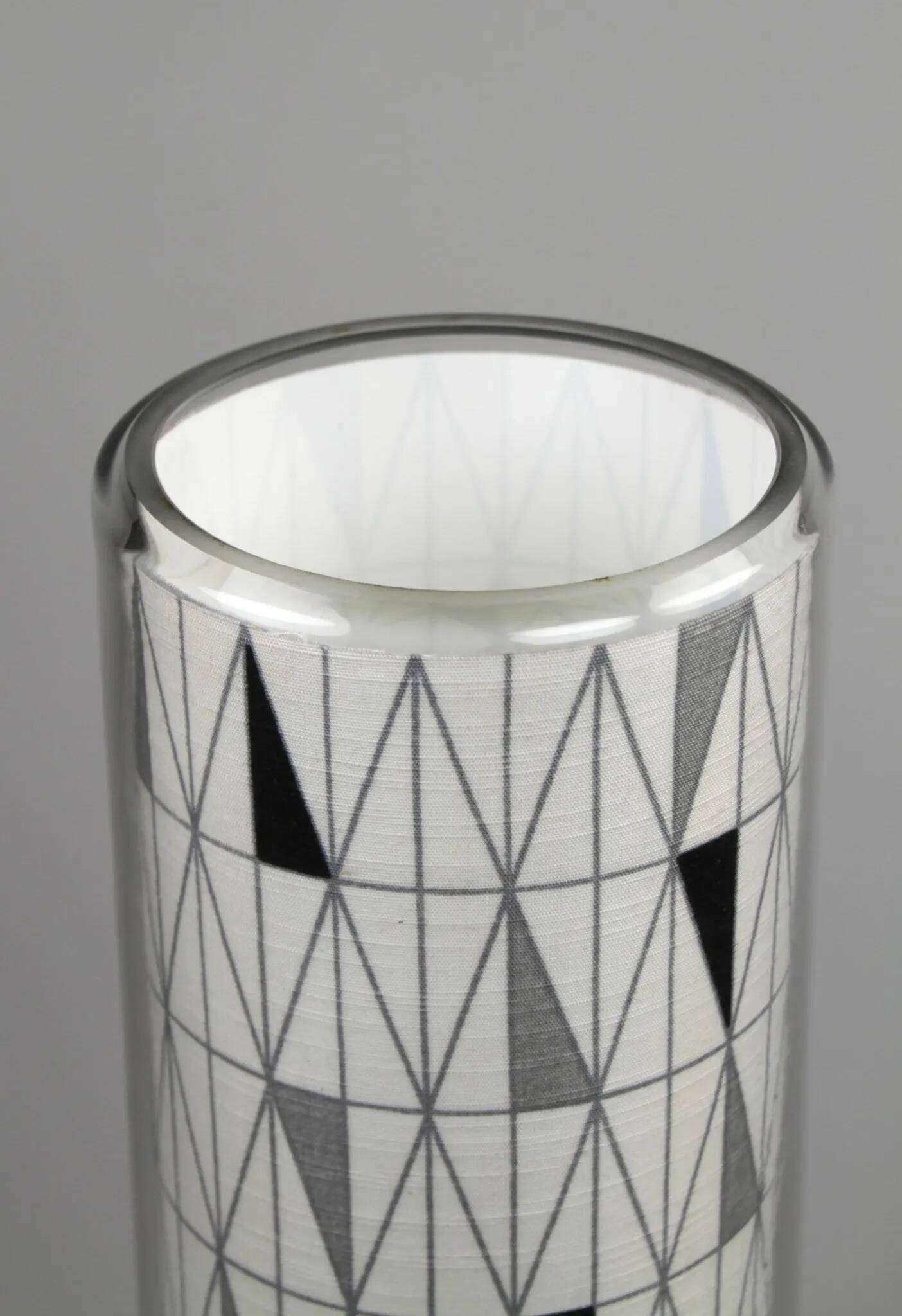 Floor Lamp with Sven Markelius “Pythagoras” Fabric Shade — Nordiska Kompaniet (attr.), Sweden, circa 1955–1960
