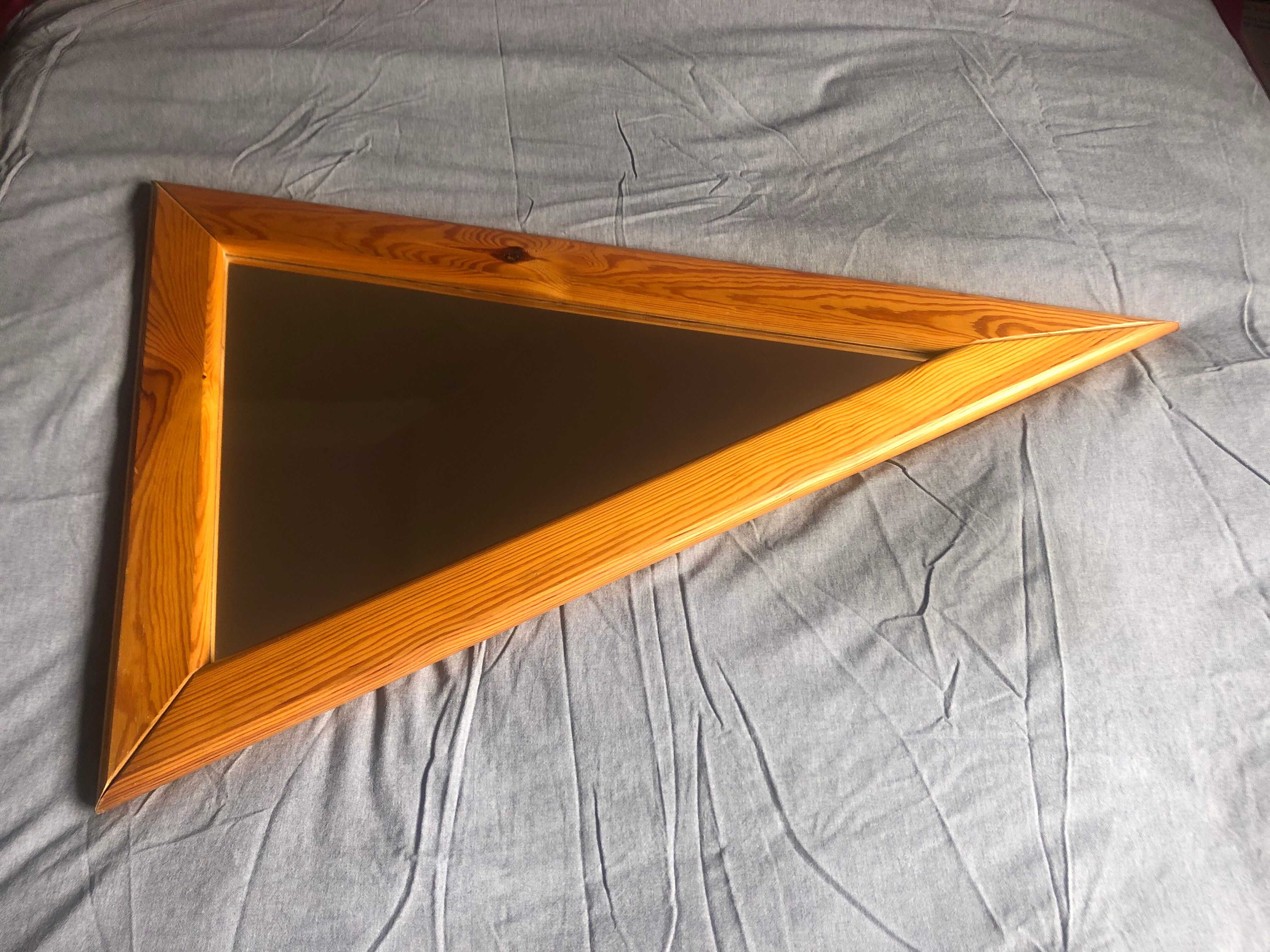 Triangular mirror 80s vintage 57x95cm