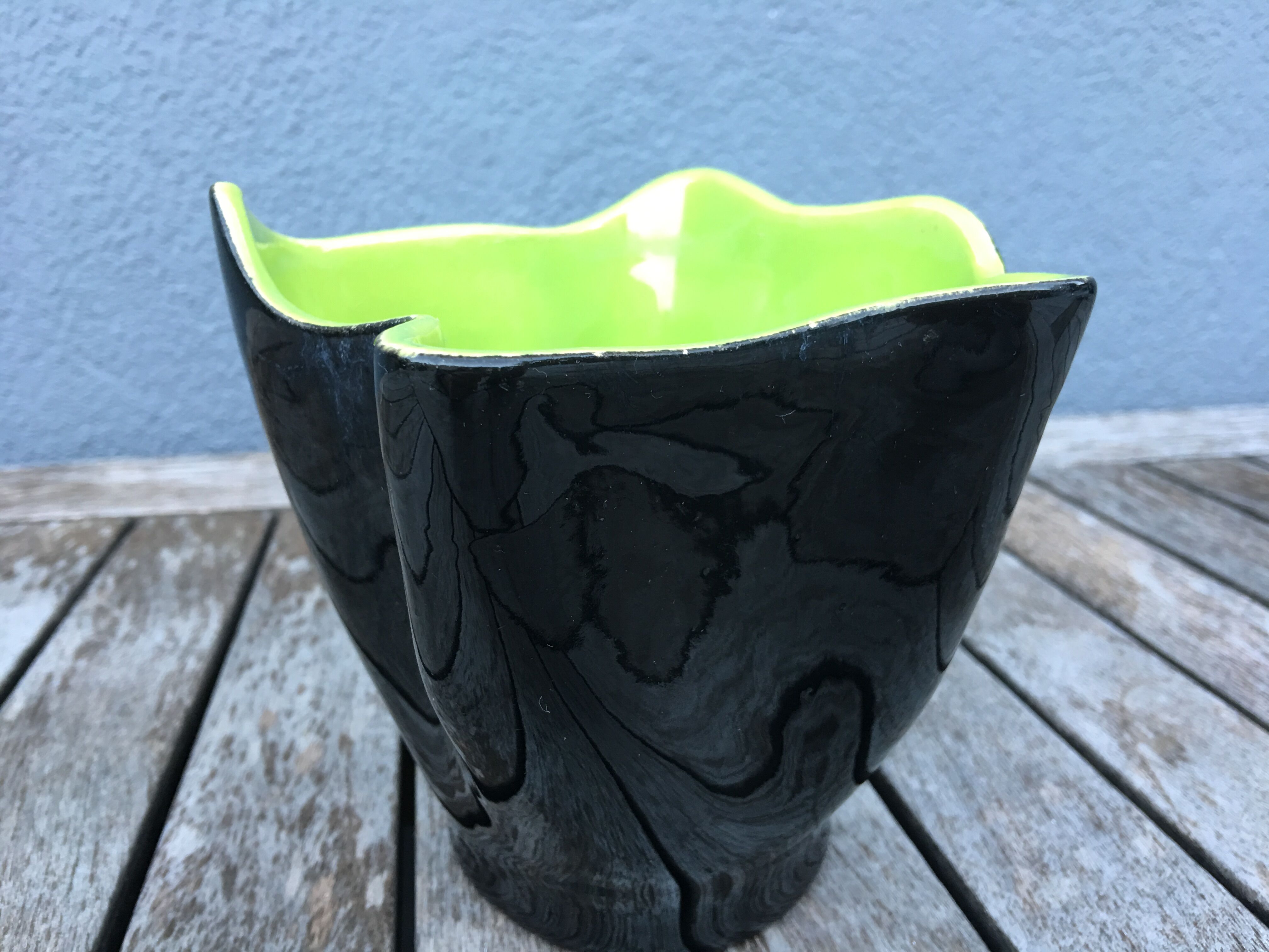 Two-tone folded ceramic vase, 1950/60