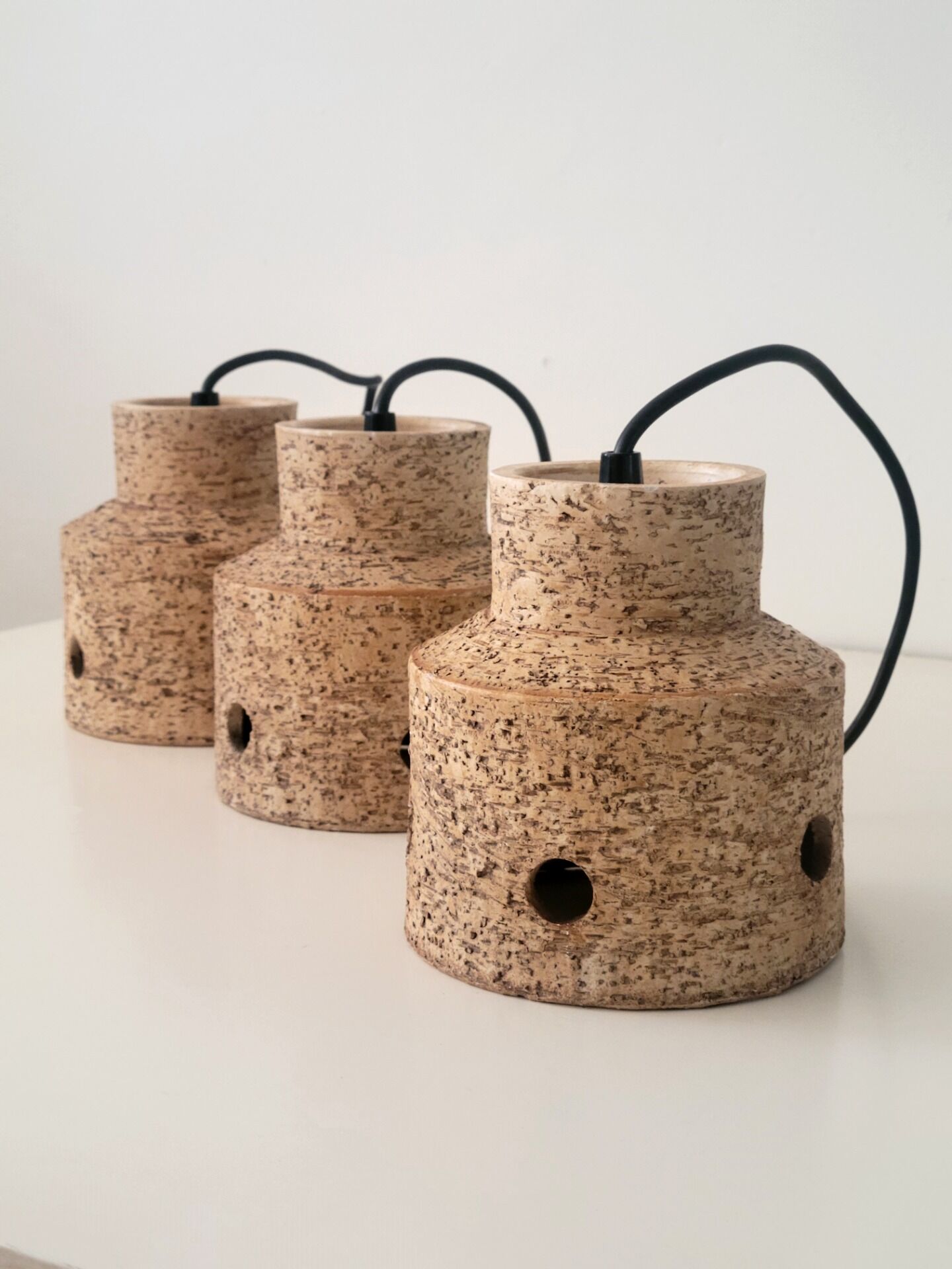 Ceramic pendant lamp, Netherlands 1970